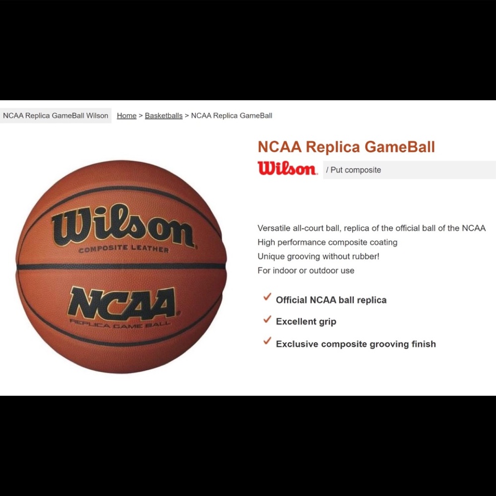 Wilson NCAA Basketball Size 7 NWT Super Rare ! - Picture 4 of 6